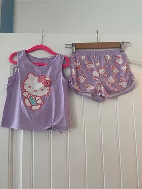 Hello Kitty Lavender Sleeveless Tank & Printed Shorts Pajama Set